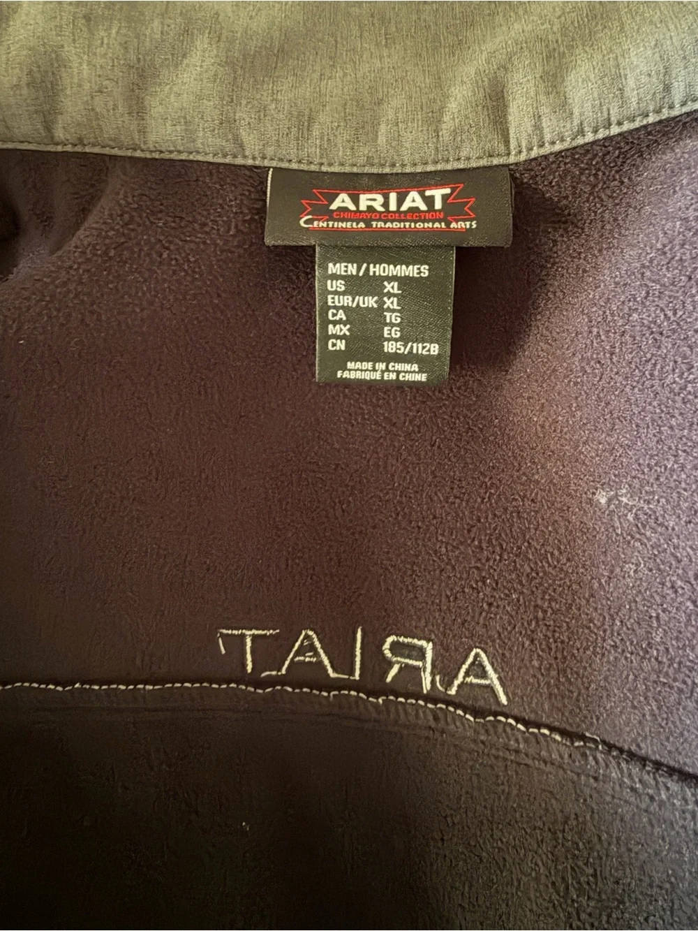 Ariat Men's Dark Gray Softshell Vest with Aztec Pattern